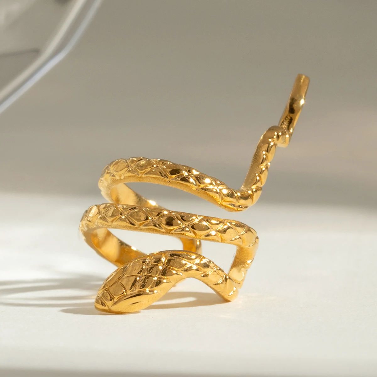Serpent Earcuff - 18k PVD plated 316 stainless steel, Adjustable