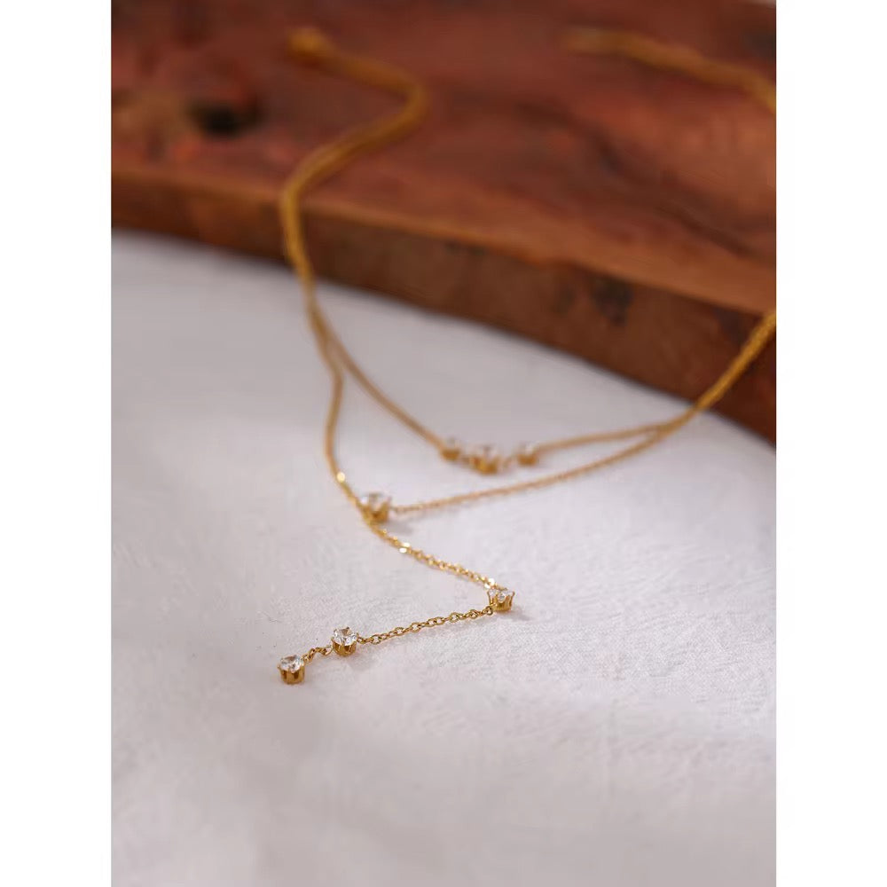 Honey Glow Necklace - Layered 18k gold