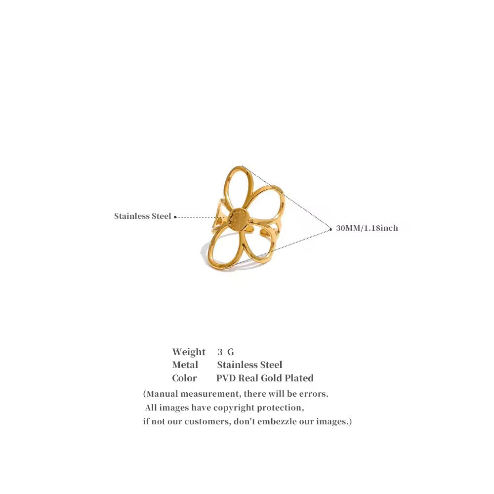 Petite Ray flower ring : Adjustable