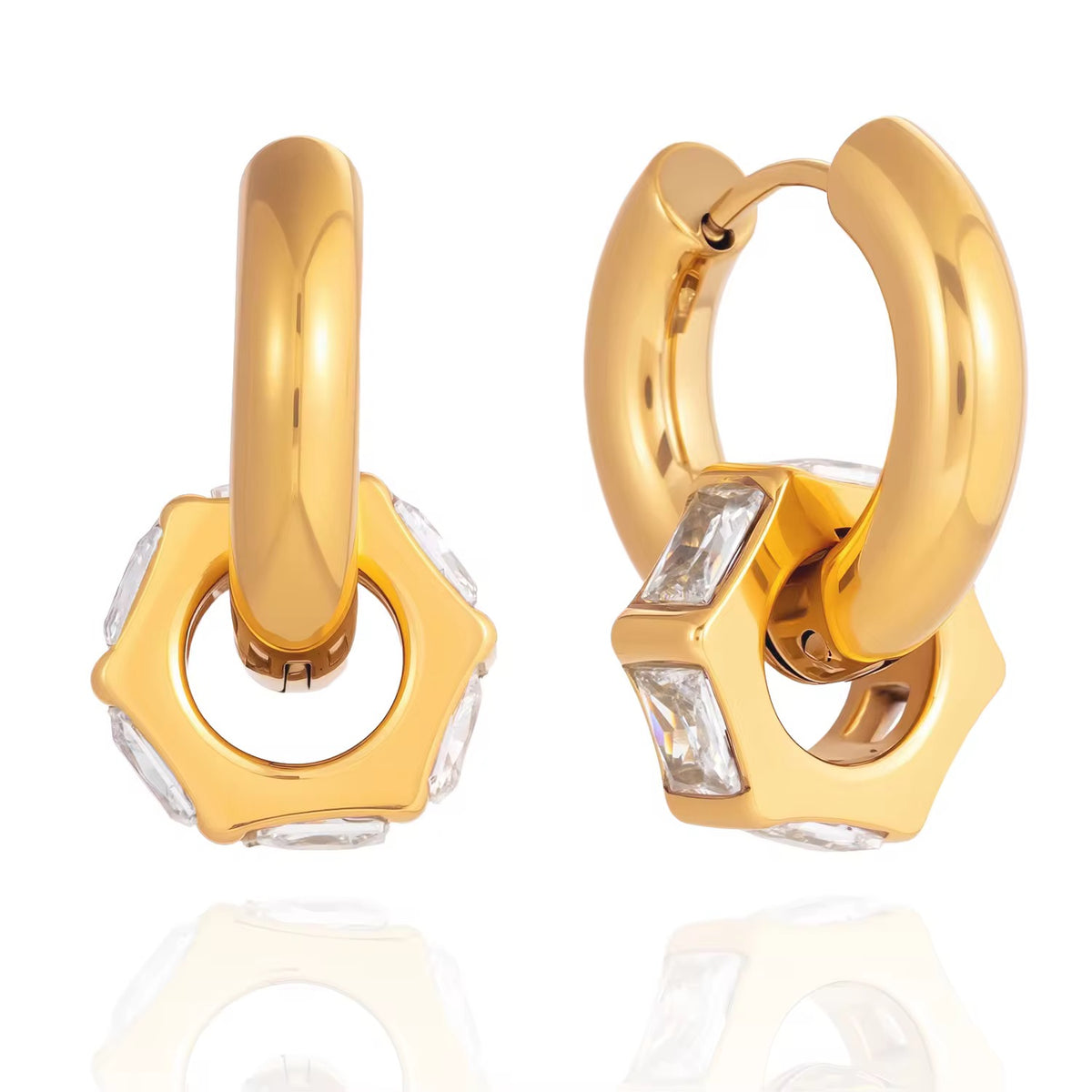 Aurora Band hoop :  18k PVD plated