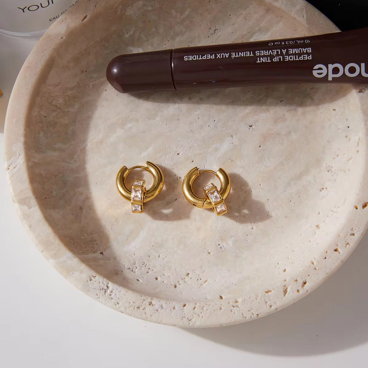 Aurora Band hoop :  18k PVD plated