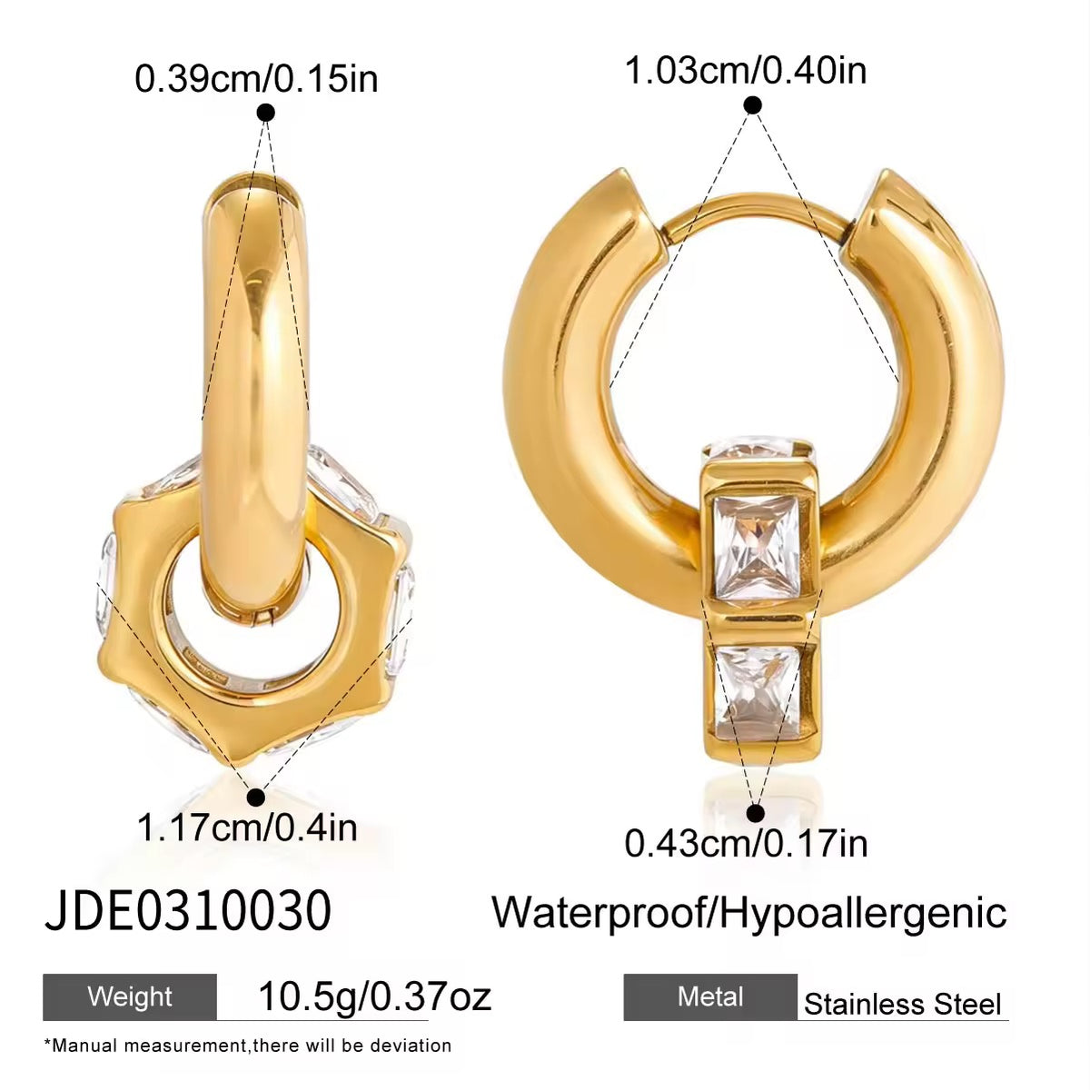 Aurora Band hoop :  18k PVD plated