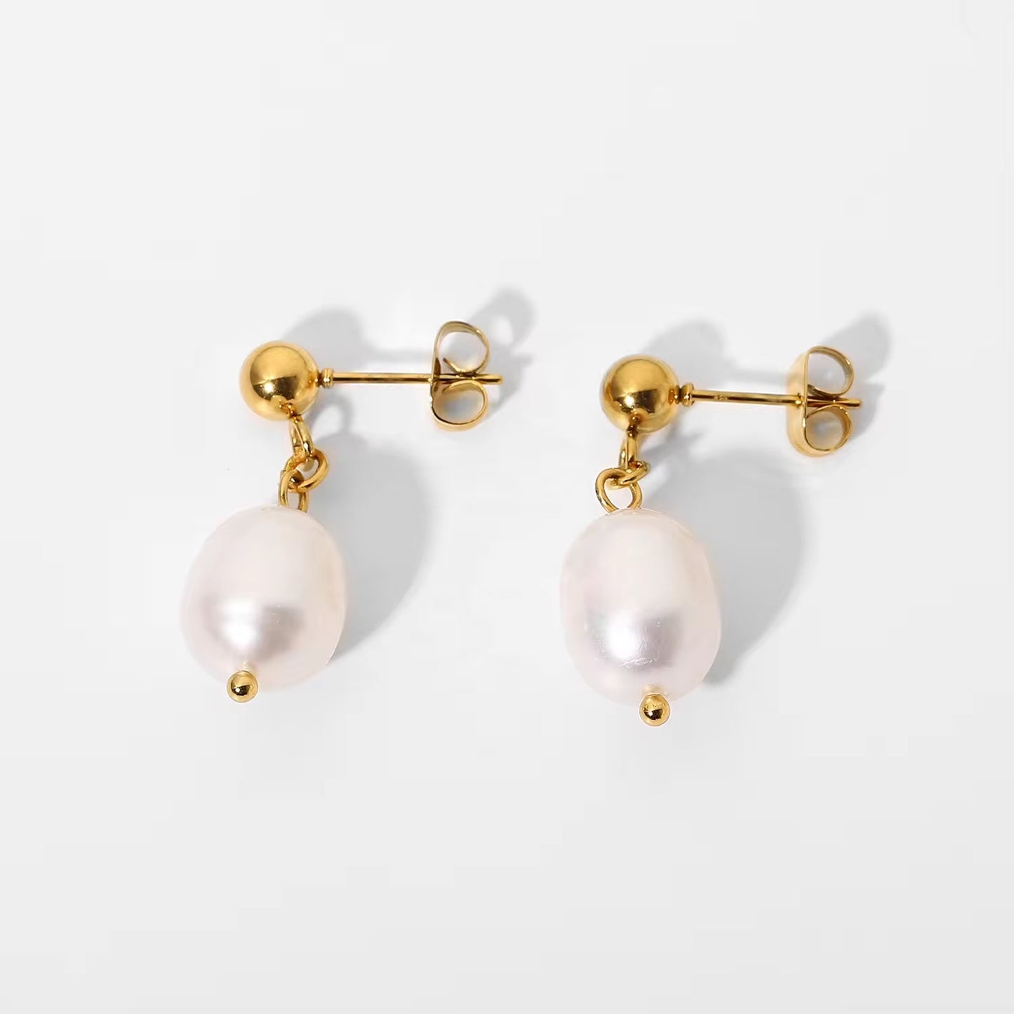 Ophelia Glow :  18k PVD plated Fresh water Pearl drops