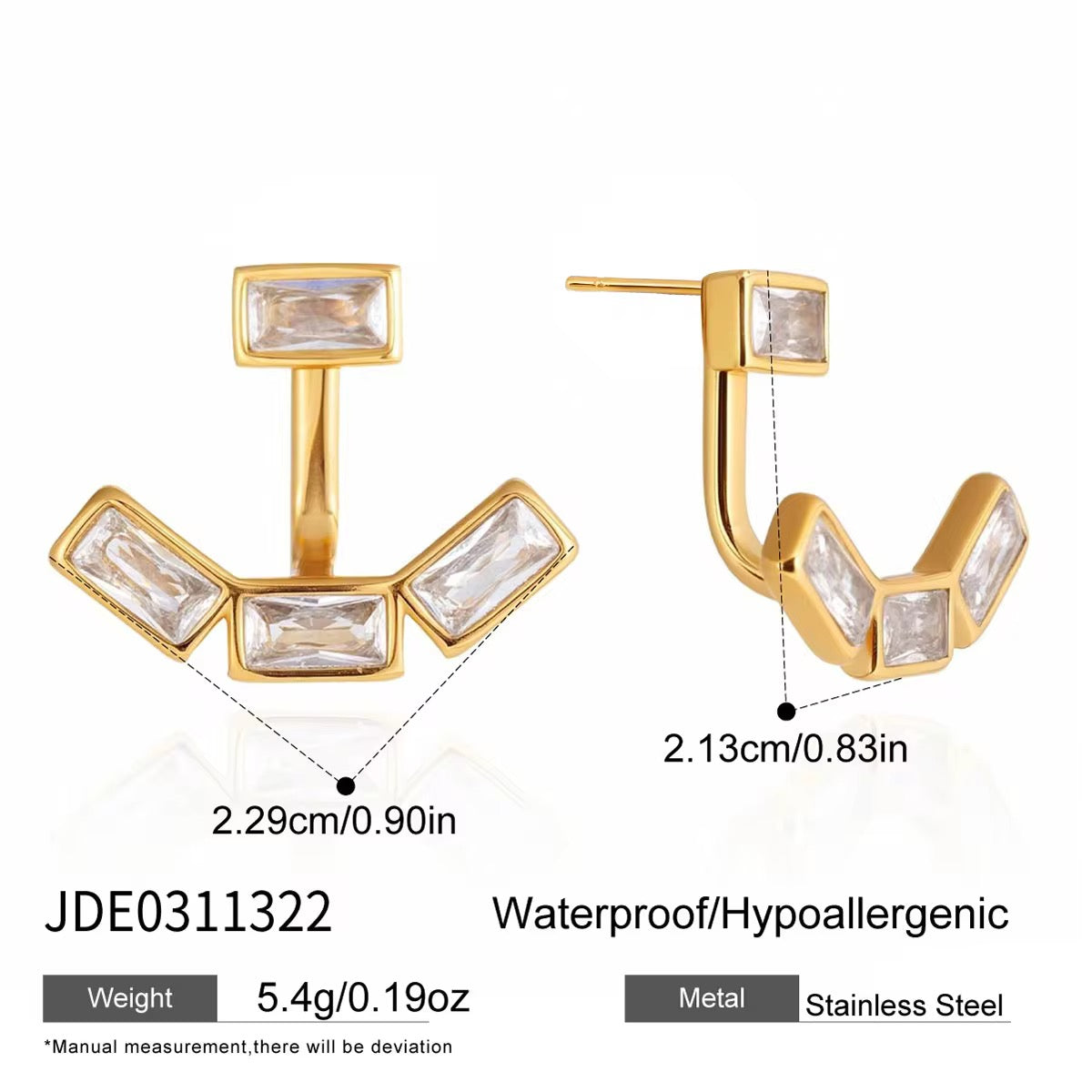 Tessa Curve :  18k PVD plated