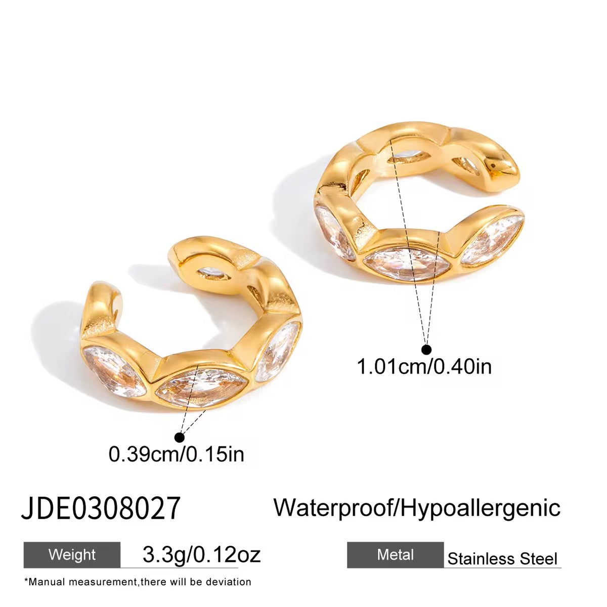 Mist earcuff : 18kt real gold pvd plated