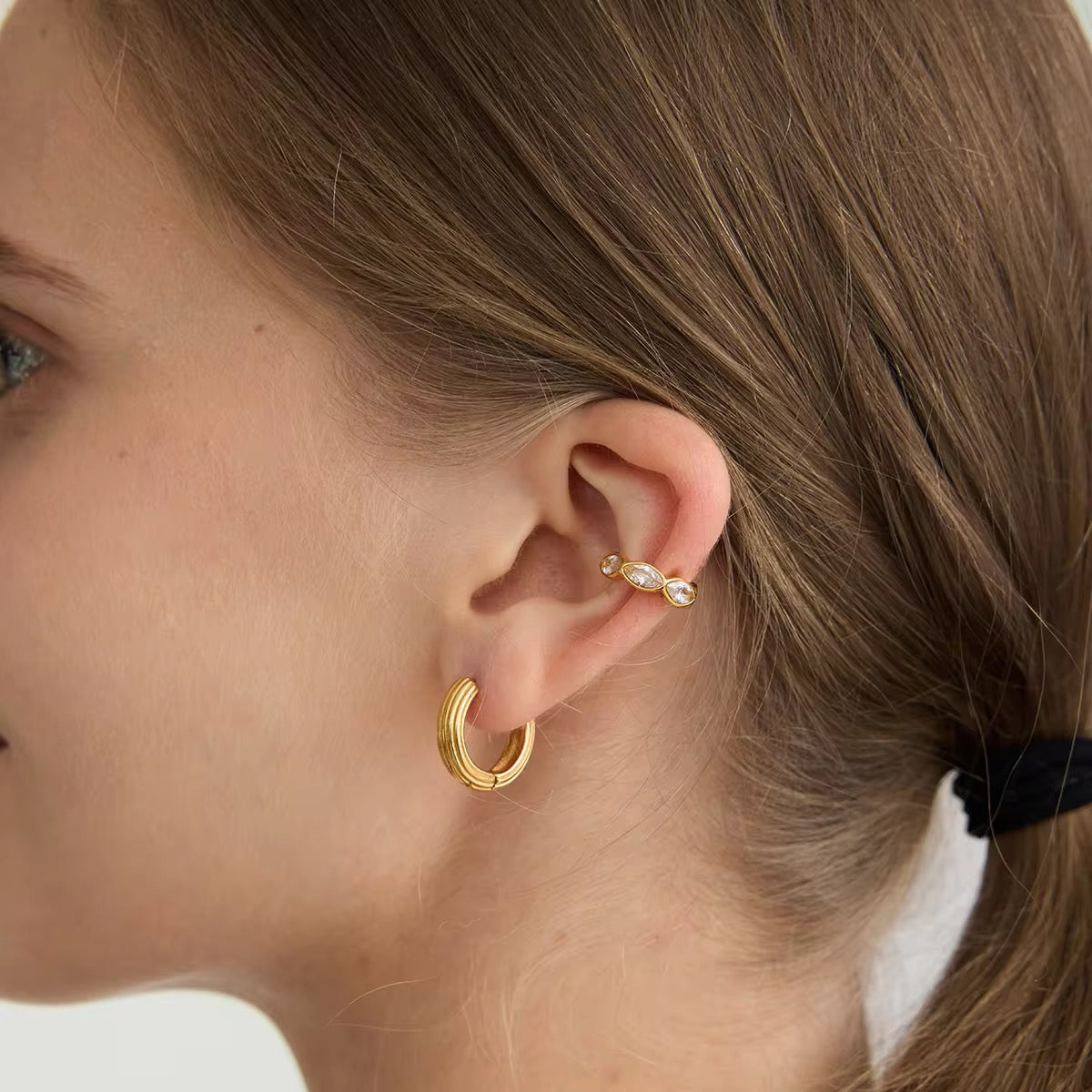 Mist earcuff : 18kt real gold pvd plated