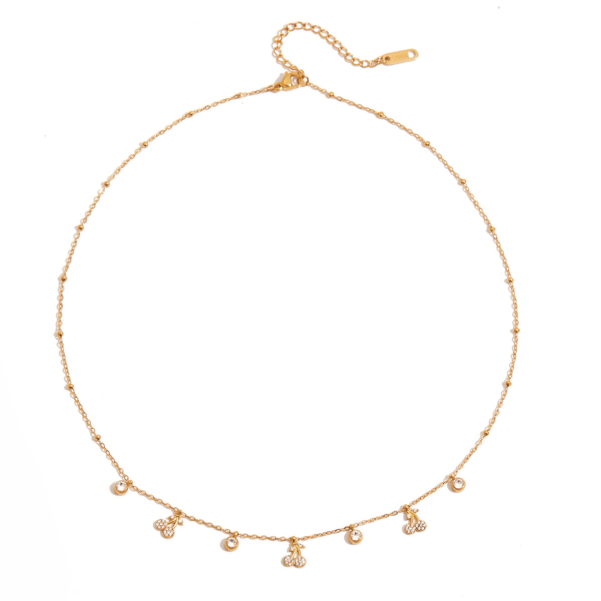 Cherry delicate necklace :  18k PVD plated