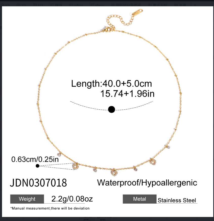Cherry delicate necklace :  18k PVD plated