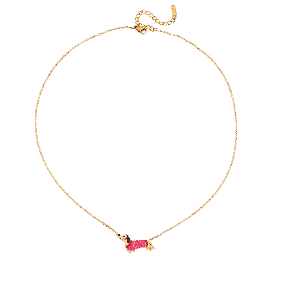 Nori dog charm necklace :  18k PVD plated