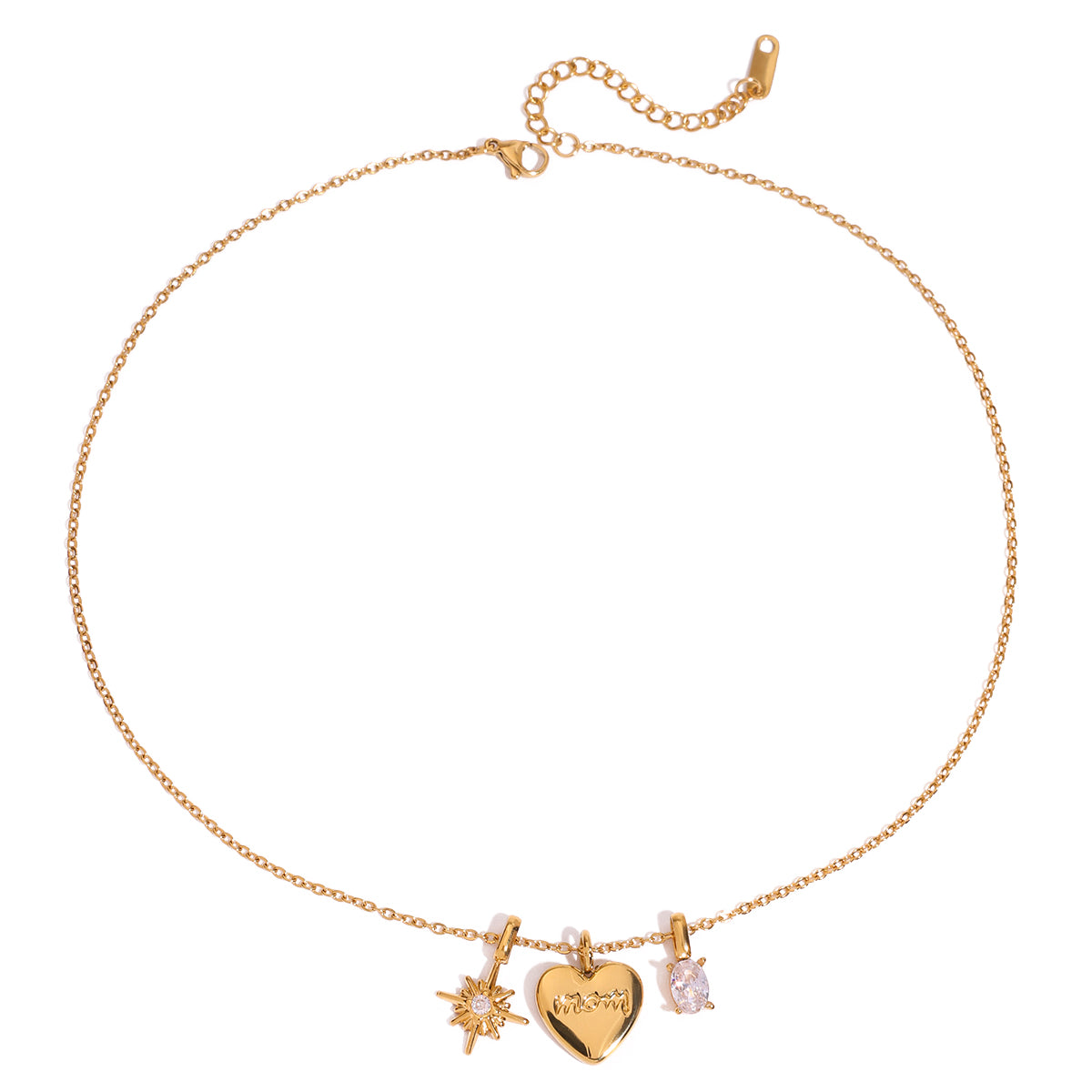 Mom Necklace :  18k PVD plated