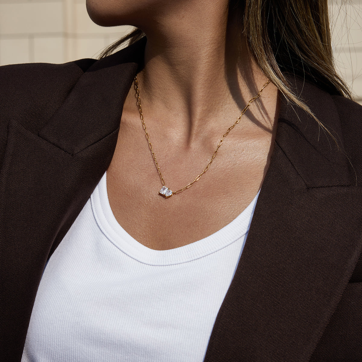Moira Necklace :  18k PVD plated
