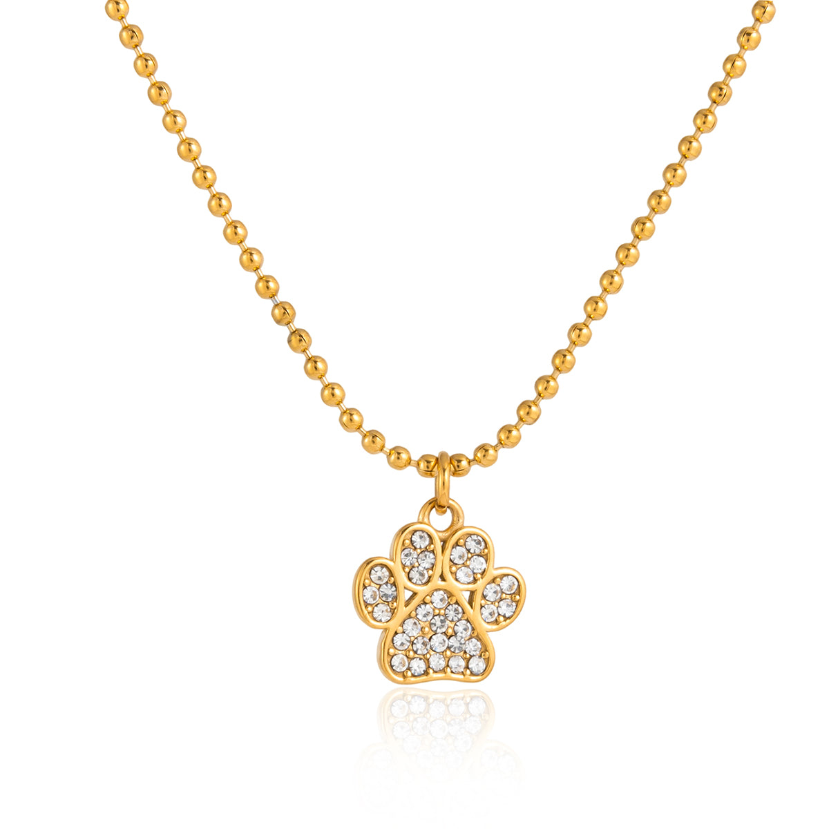 Paw Necklace:  18k PVD plated necklace