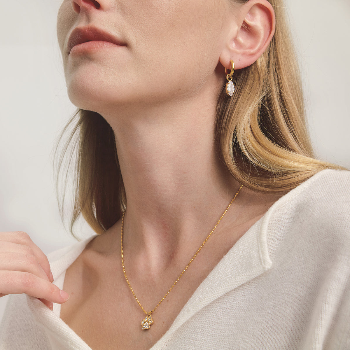 Paw Necklace:  18k PVD plated necklace
