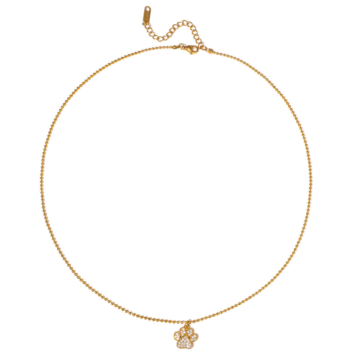 Paw Necklace:  18k PVD plated necklace
