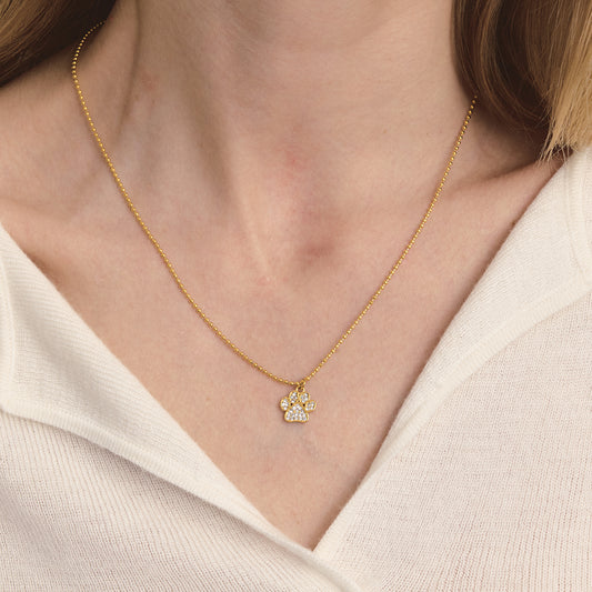 Paw Necklace:  18k PVD plated necklace
