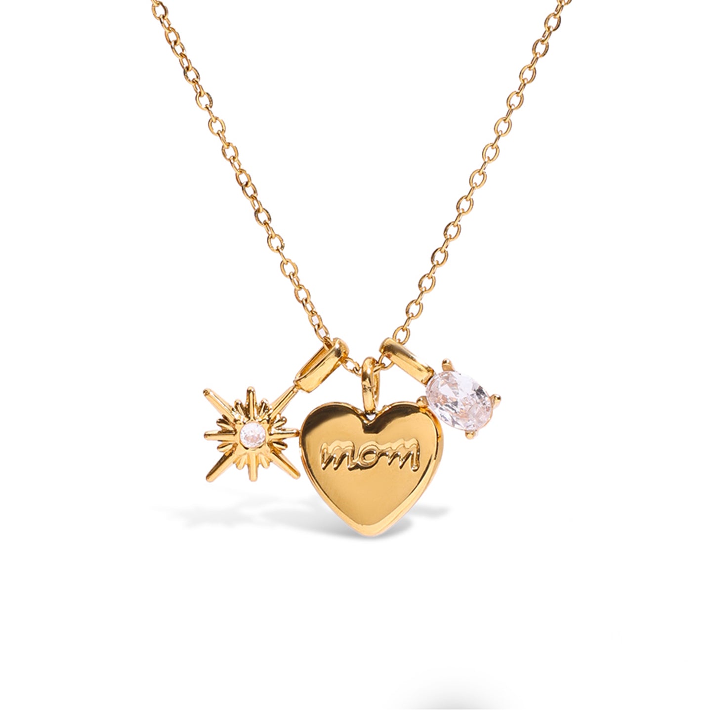 Mom Necklace :  18k PVD plated