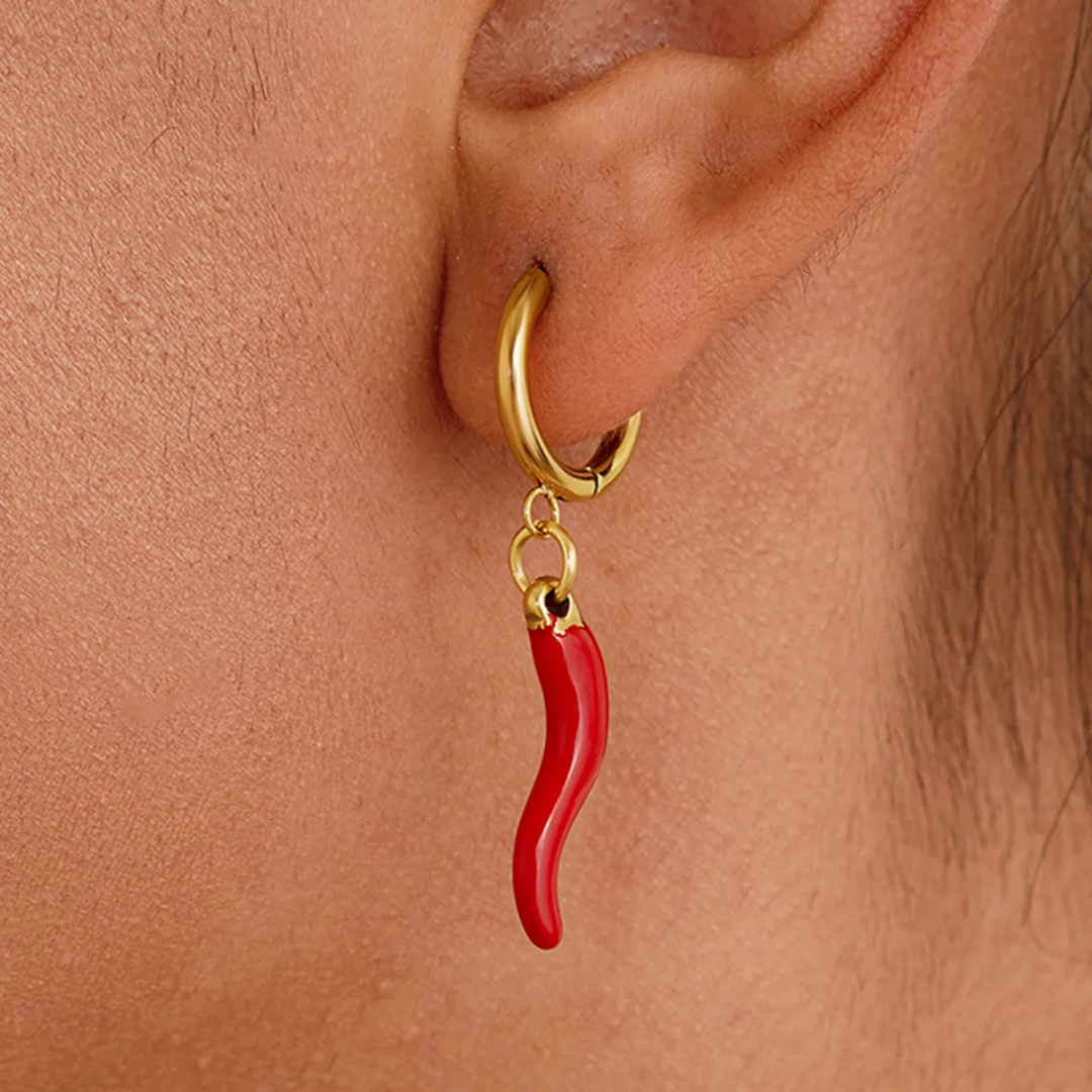 Mirchi hoop earrings - 18k gold plated