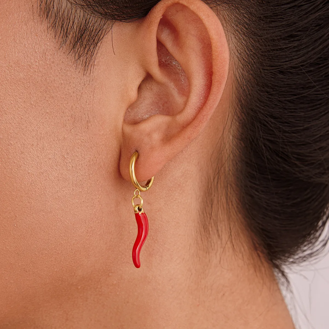Mirchi hoop earrings - 18k gold plated