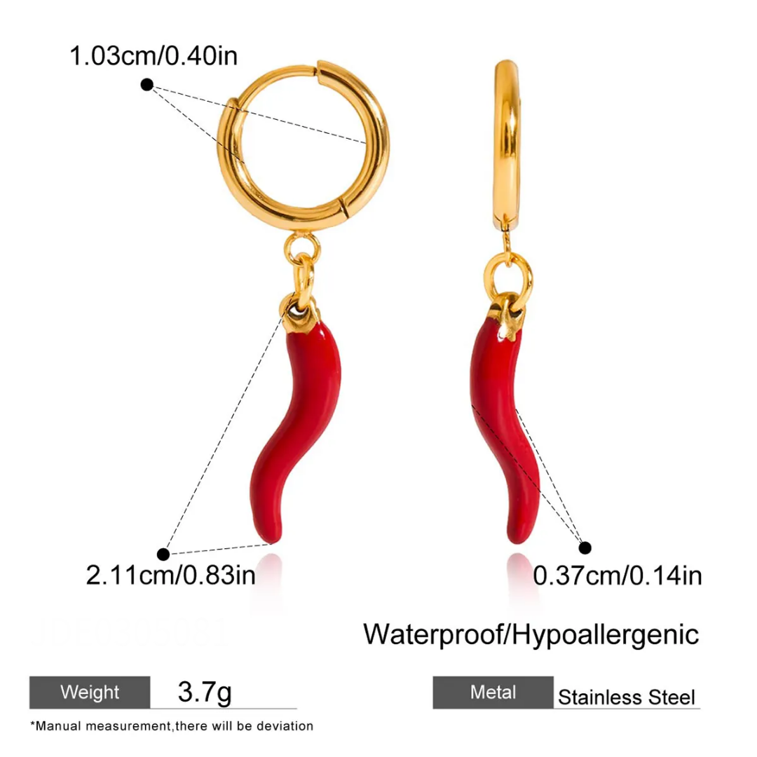 Mirchi hoop earrings - 18k gold plated